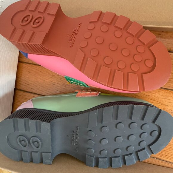 Charlotte Stone Adam Leather Platform Loafer in Solimar, Multicolor, size 4 - Picture 5 of 6